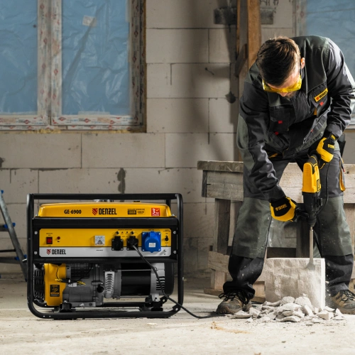 Генератор бензиновый GE 6900, 5.5 кВт, 220 В/50 Гц, 25 л, ручной старт Denzel по ценам производителя в Челябинске с доставкой по всей России