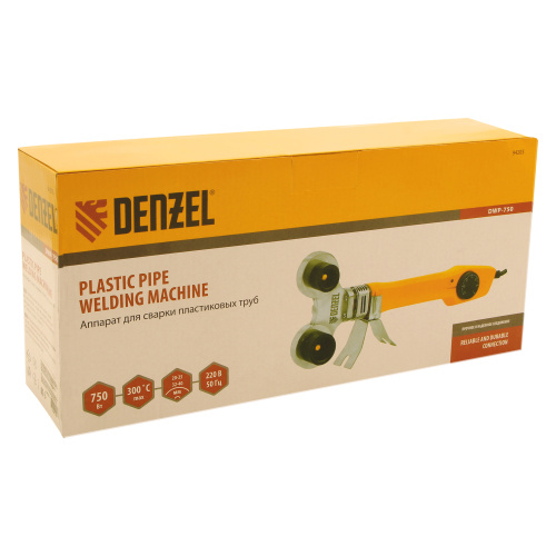 Аппарат для сварки пластиковых труб DWP-750, 750 Вт, 0-300 град, 4 насадки, 20-40 мм Denzel по ценам производителя в Челябинске с доставкой по всей России