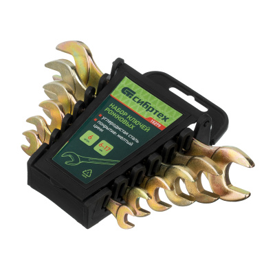 Набор ключей рожковых 6-17 мм, 6 шт, желтый цинк Сибртех по ценам производителя в Челябинске с доставкой по всей России