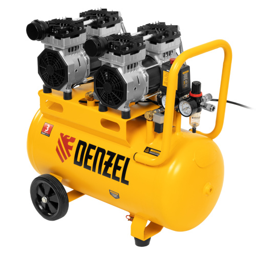 Компрессор безмасляный, малошумный DLS 1500/50, 1500 ВТ, 2x750, 50 л, 260 л/мин Denzel по ценам производителя в Челябинске с доставкой по всей России